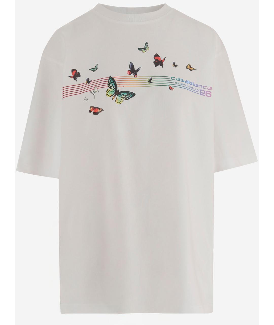 CASABLANCA Белая хлопковая футболка, фото 1