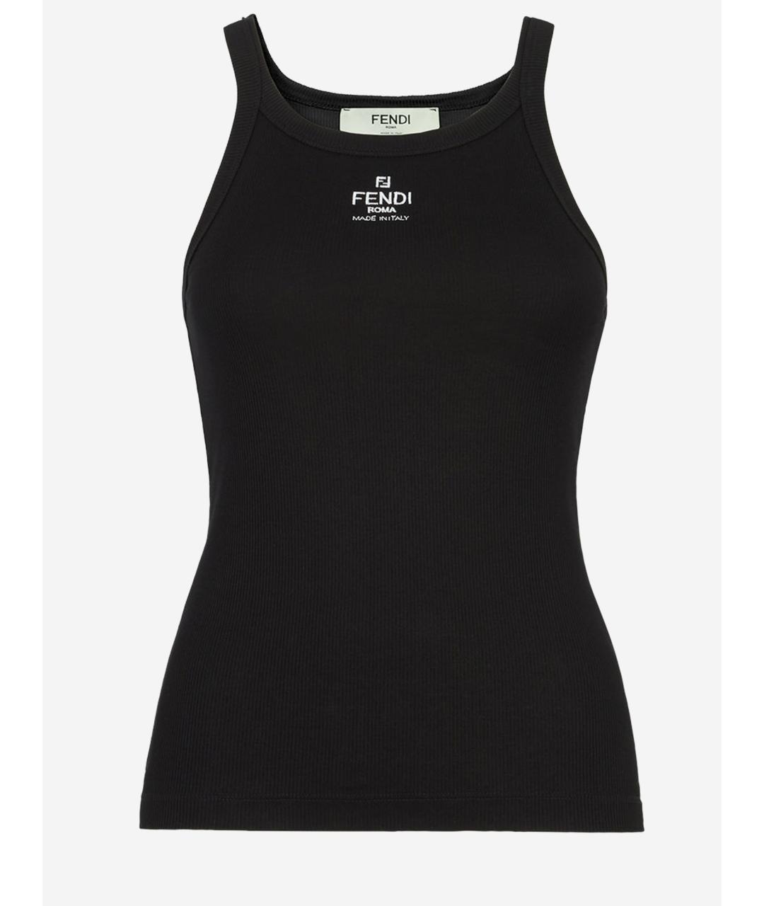 FENDI Черная хлопковая майка, фото 1