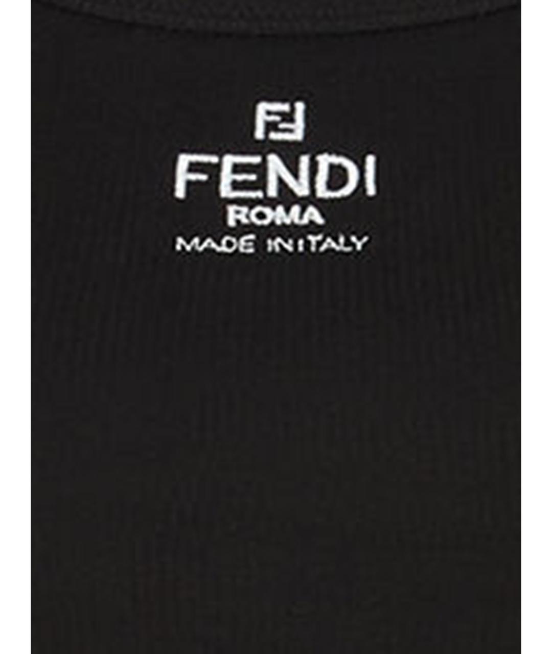 FENDI Черная хлопковая майка, фото 3