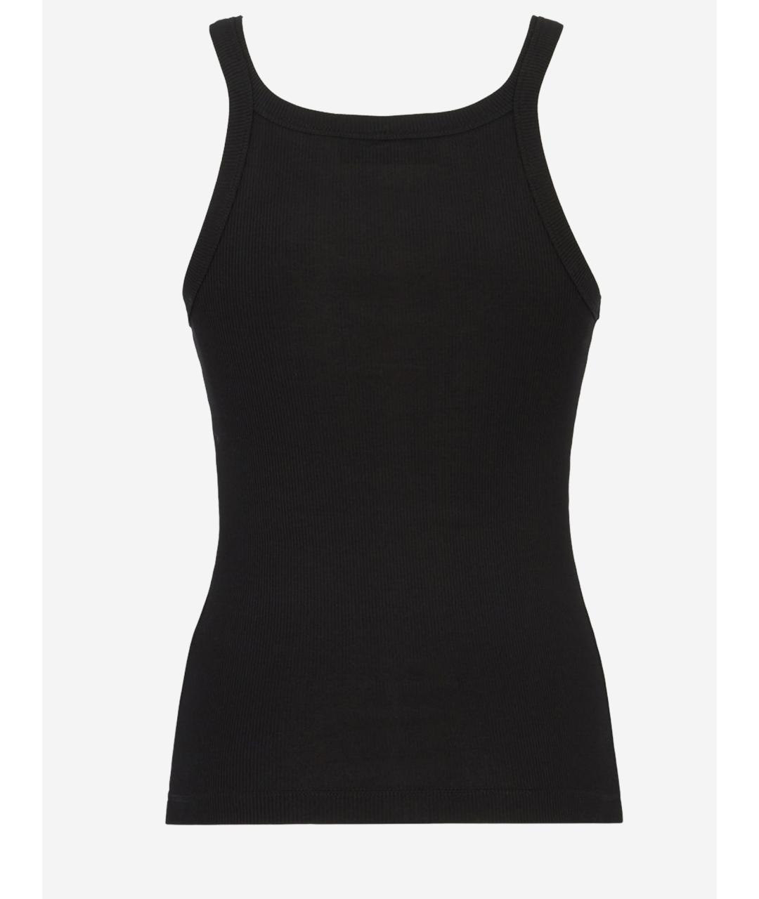 FENDI Черная хлопковая майка, фото 2