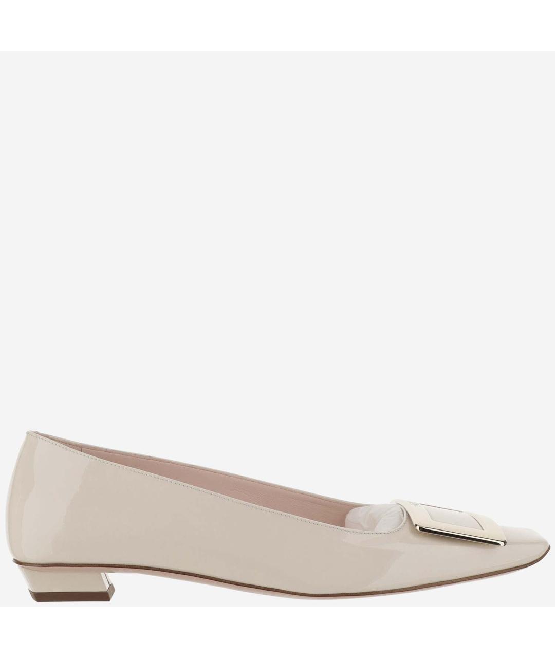 ROGER VIVIER Бежевые балетки из лакированной кожи, фото 5