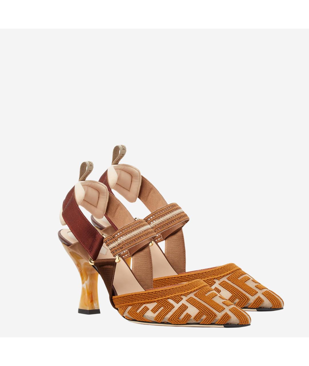 FENDI Мульти текстильные туфли, фото 2