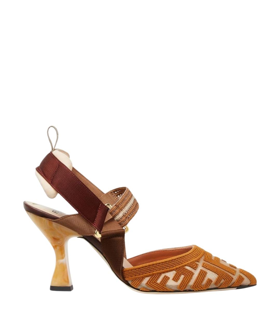 FENDI Мульти текстильные туфли, фото 1