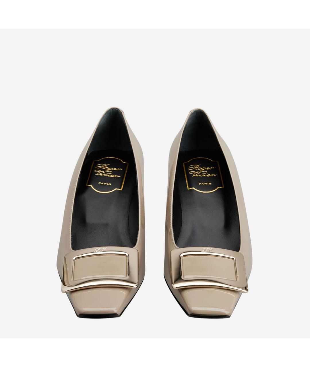 ROGER VIVIER Бежевые туфли из лакированной кожи, фото 4