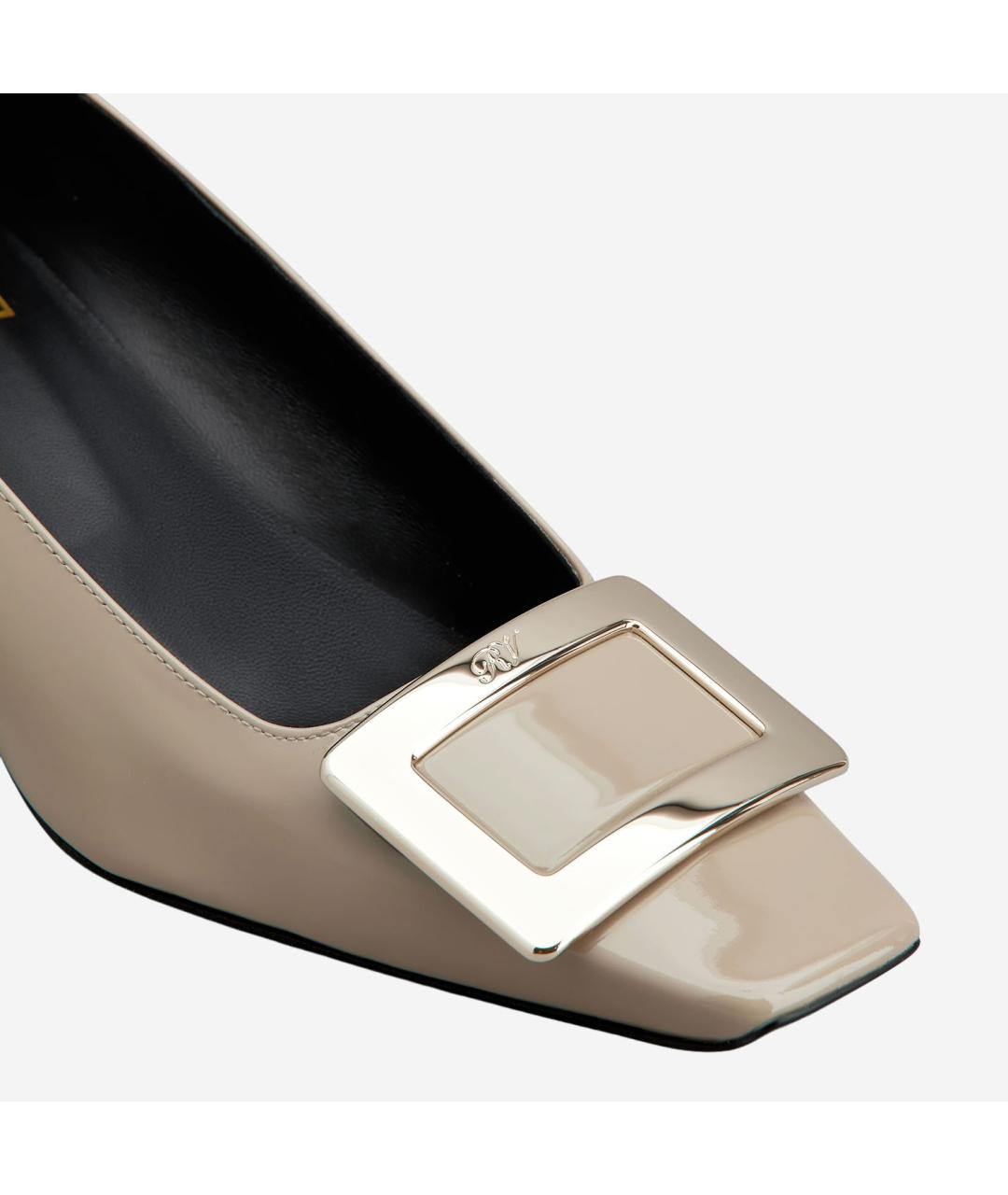 ROGER VIVIER Бежевые туфли из лакированной кожи, фото 5