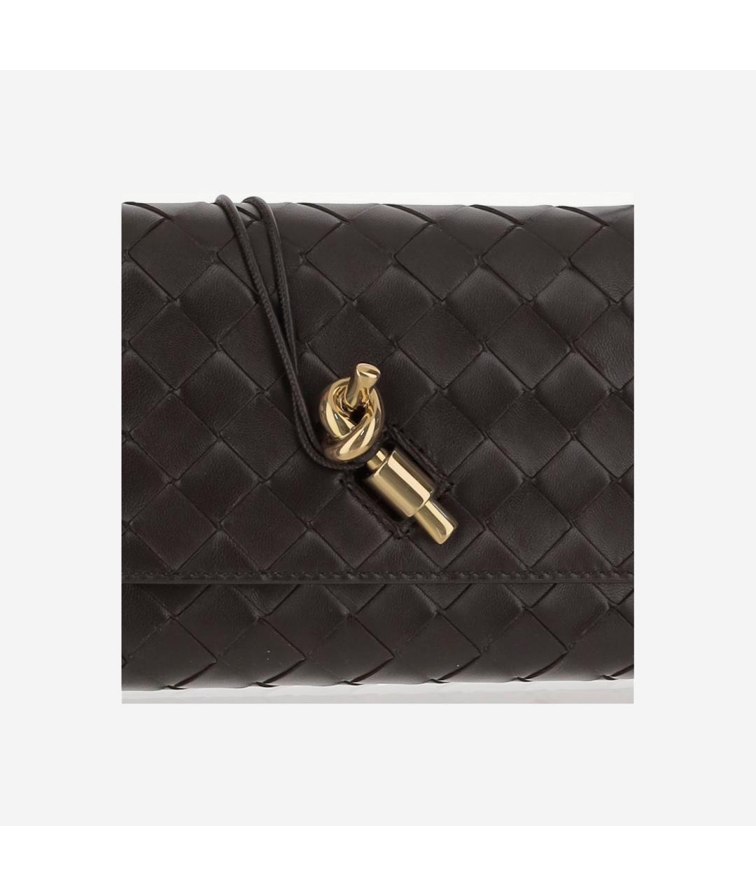 BOTTEGA VENETA Коричневая кожаная сумка через плечо, фото 4