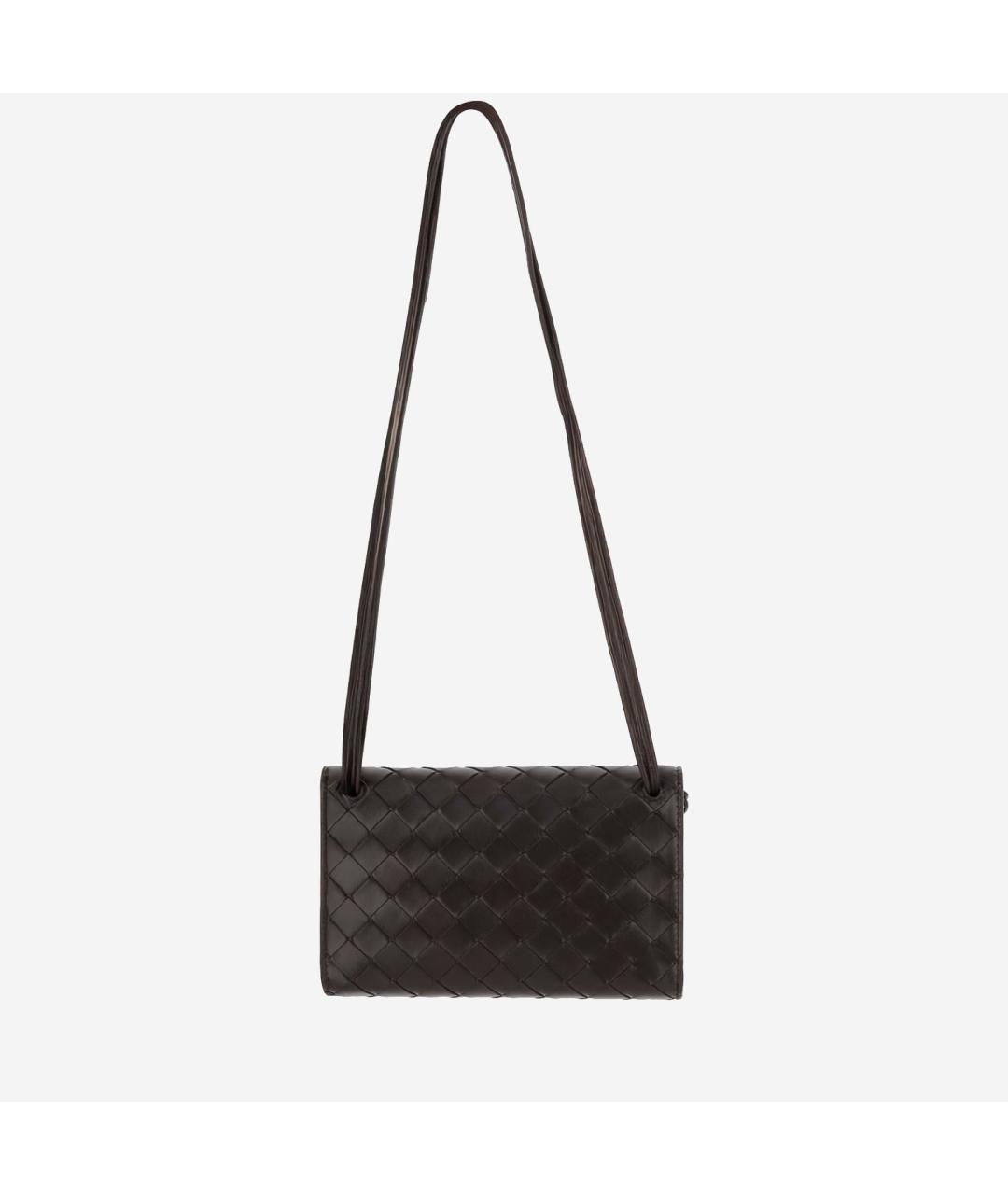 BOTTEGA VENETA Коричневая кожаная сумка через плечо, фото 3