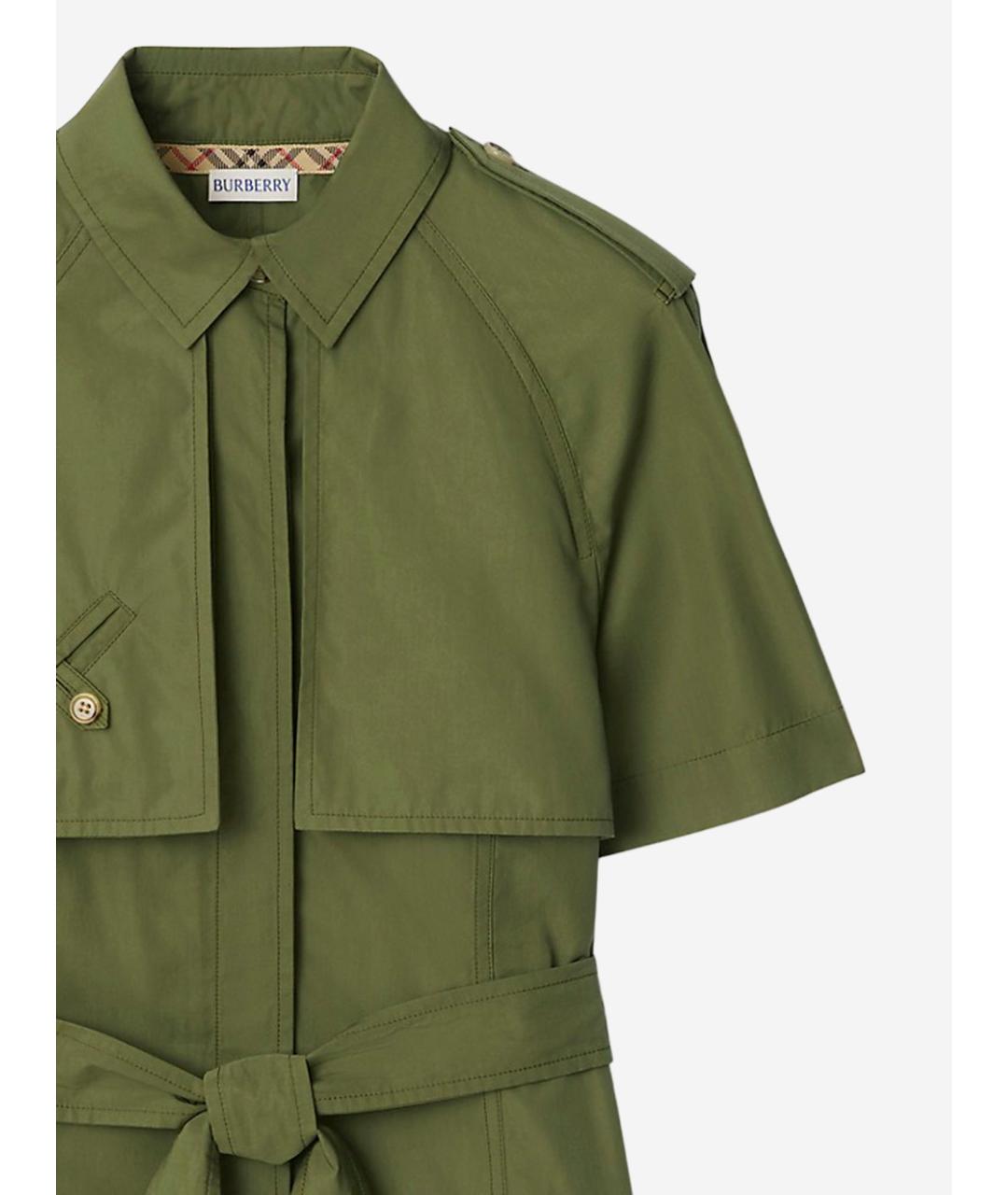 BURBERRY Зеленая хлопковая рубашка, фото 3