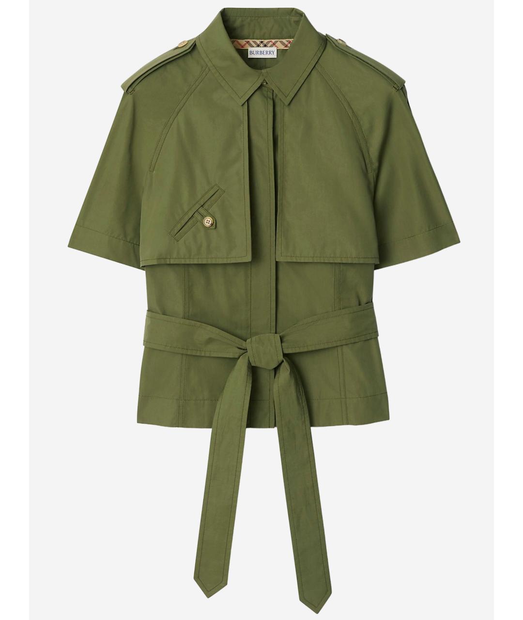 BURBERRY Зеленая хлопковая рубашка, фото 1