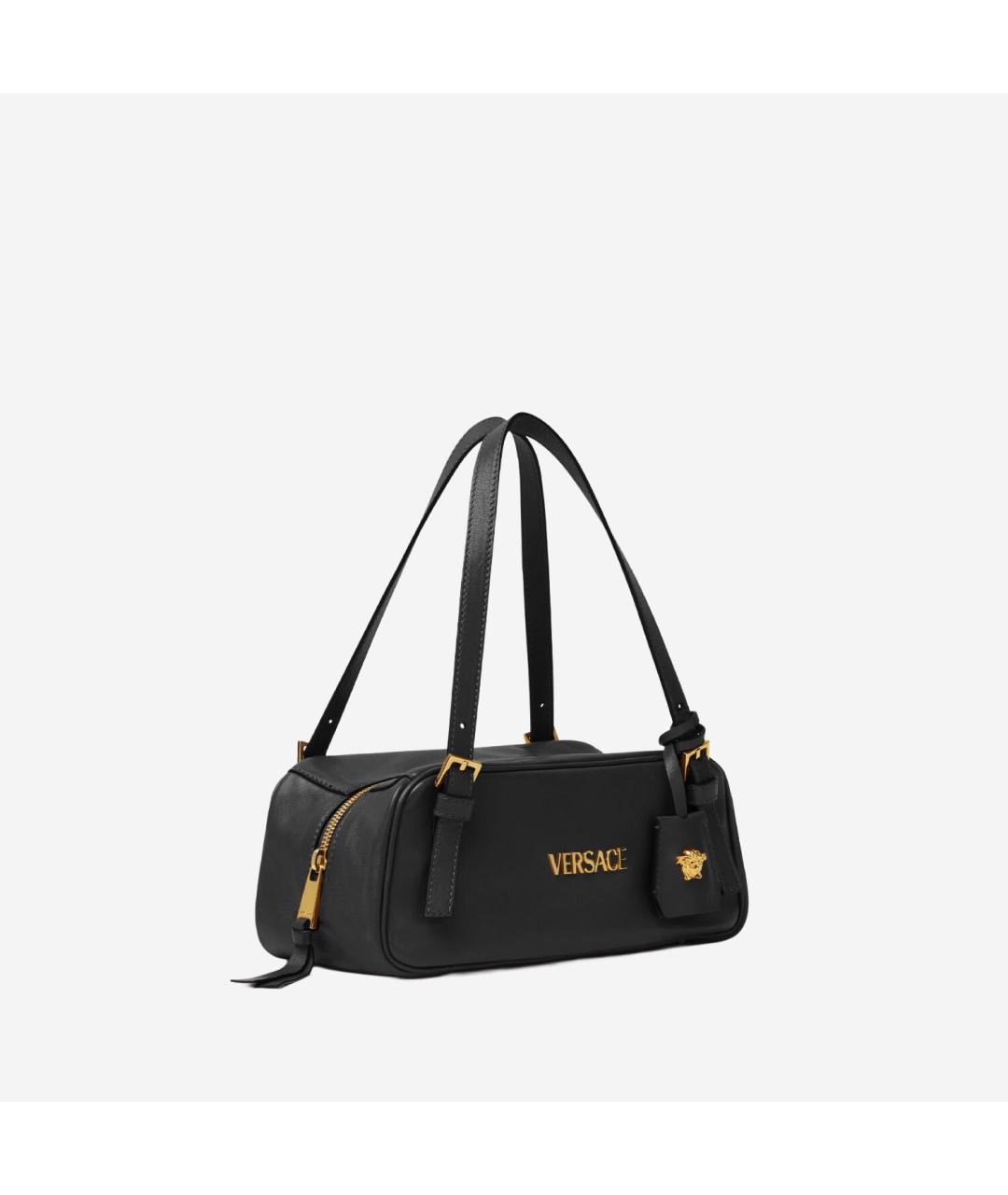 VERSACE Черная кожаная сумка тоут, фото 2