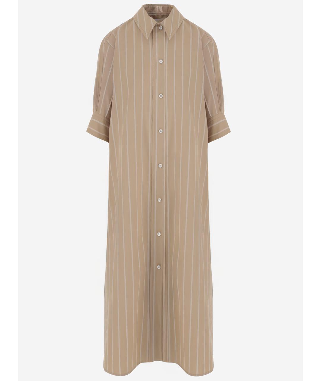 JIL SANDER Бежевое хлопковое повседневное платье, фото 1