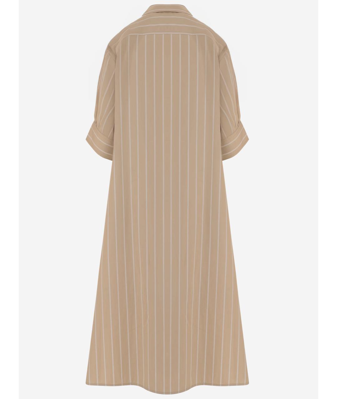JIL SANDER Бежевое хлопковое повседневное платье, фото 2