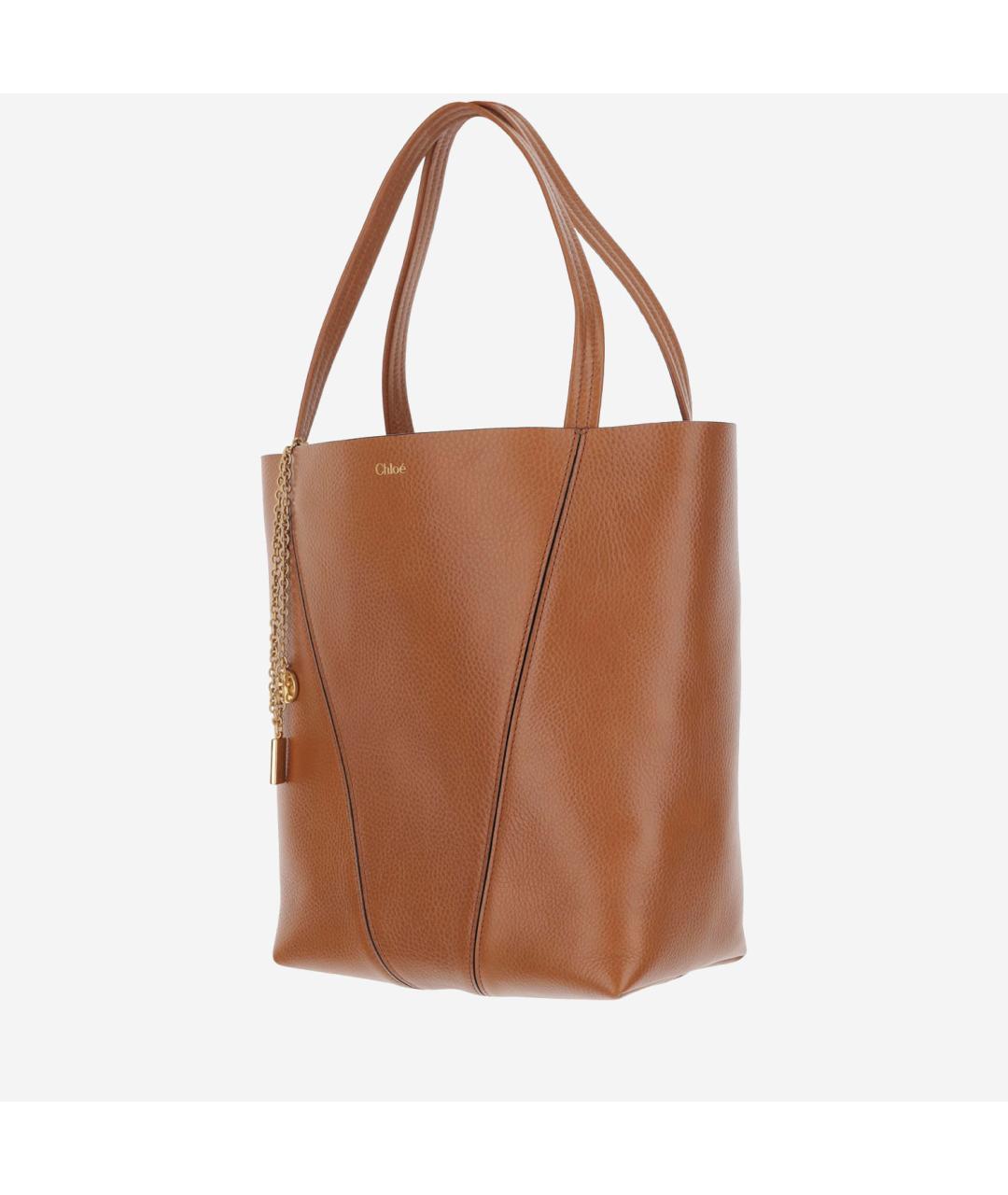 CHLOE Коричневая кожаная сумка тоут, фото 3