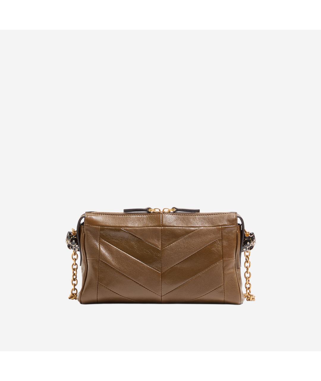 VALENTINO Коричневая кожаная сумка через плечо, фото 3