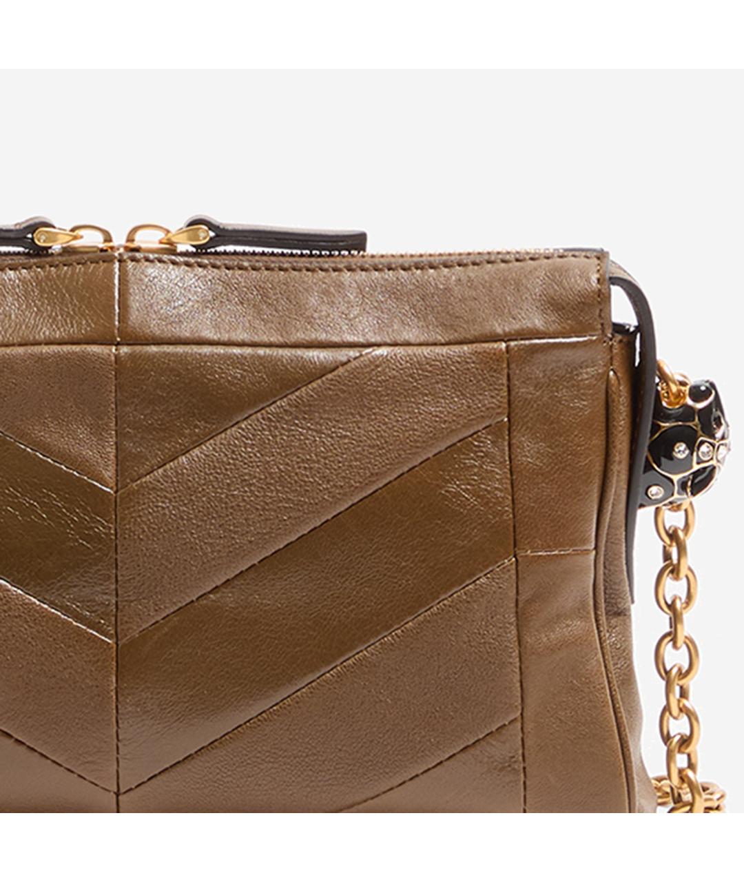 VALENTINO Коричневая кожаная сумка через плечо, фото 4