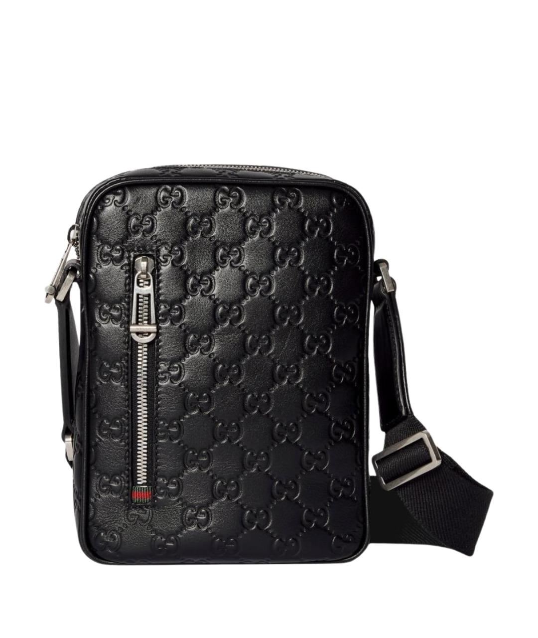 GUCCI Черная кожаная сумка на плечо, фото 1