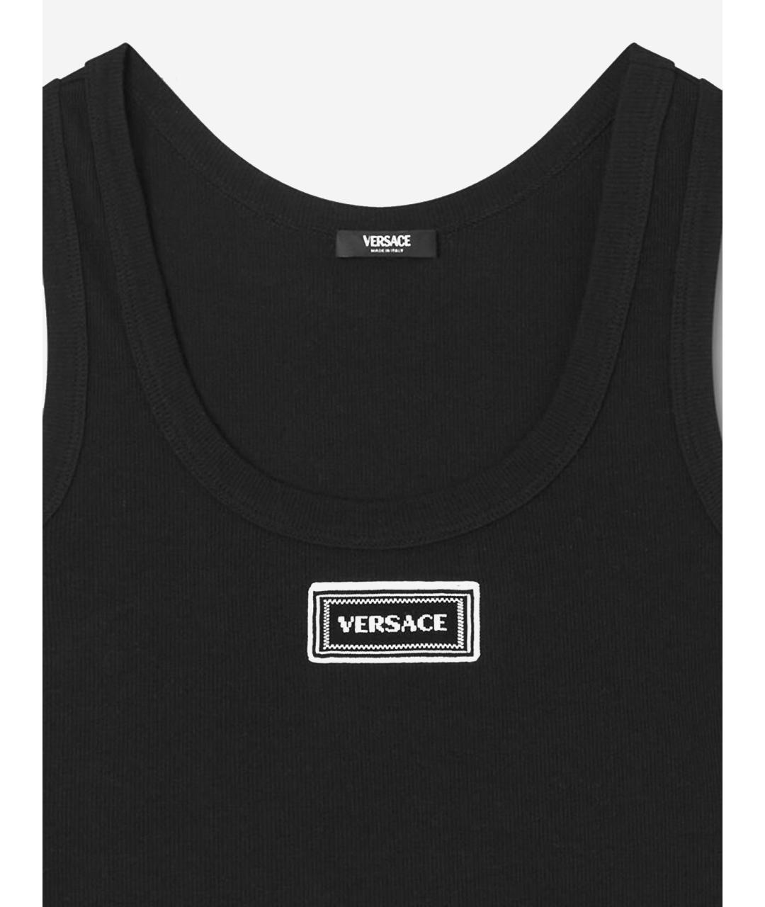 VERSACE Черная хлопковая майка, фото 3