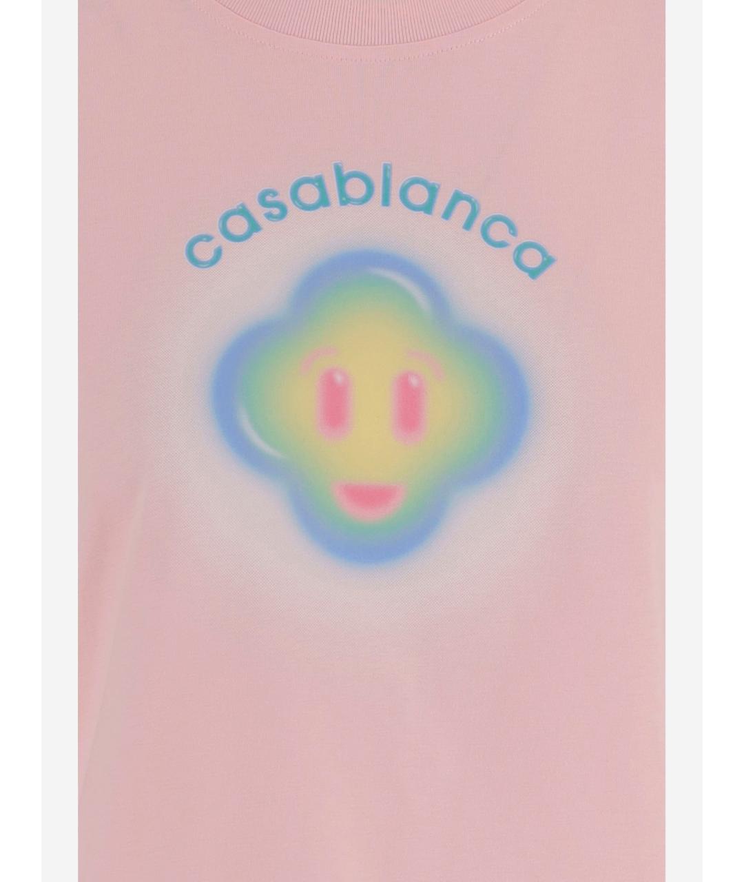 CASABLANCA Розовая хлопковая футболка, фото 3