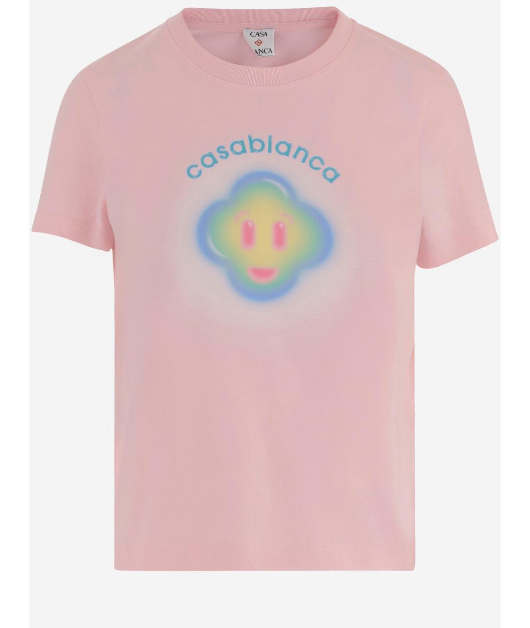 CASABLANCA Розовая хлопковая футболка, фото 4