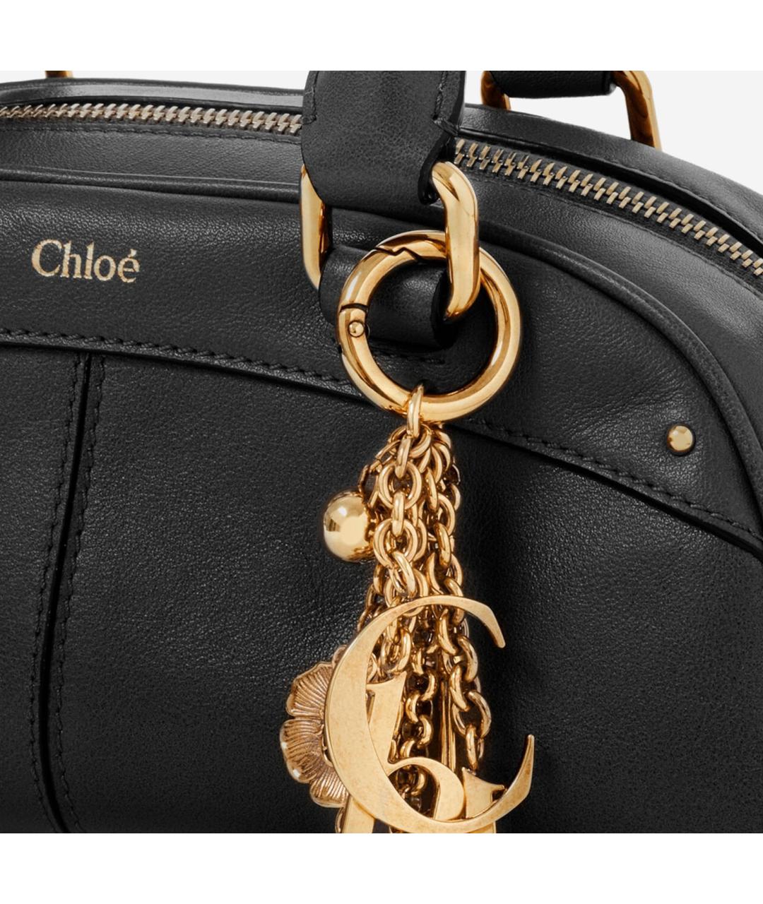 CHLOE Черная кожаная сумка тоут, фото 4