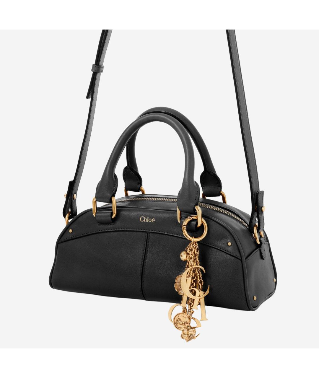 CHLOE Черная кожаная сумка тоут, фото 2