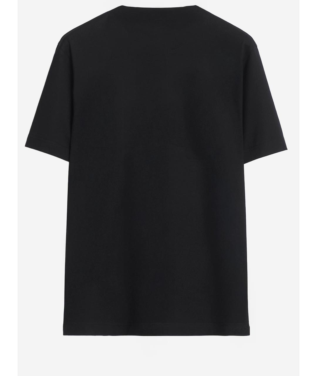 BURBERRY Черная хлопковая футболка, фото 2