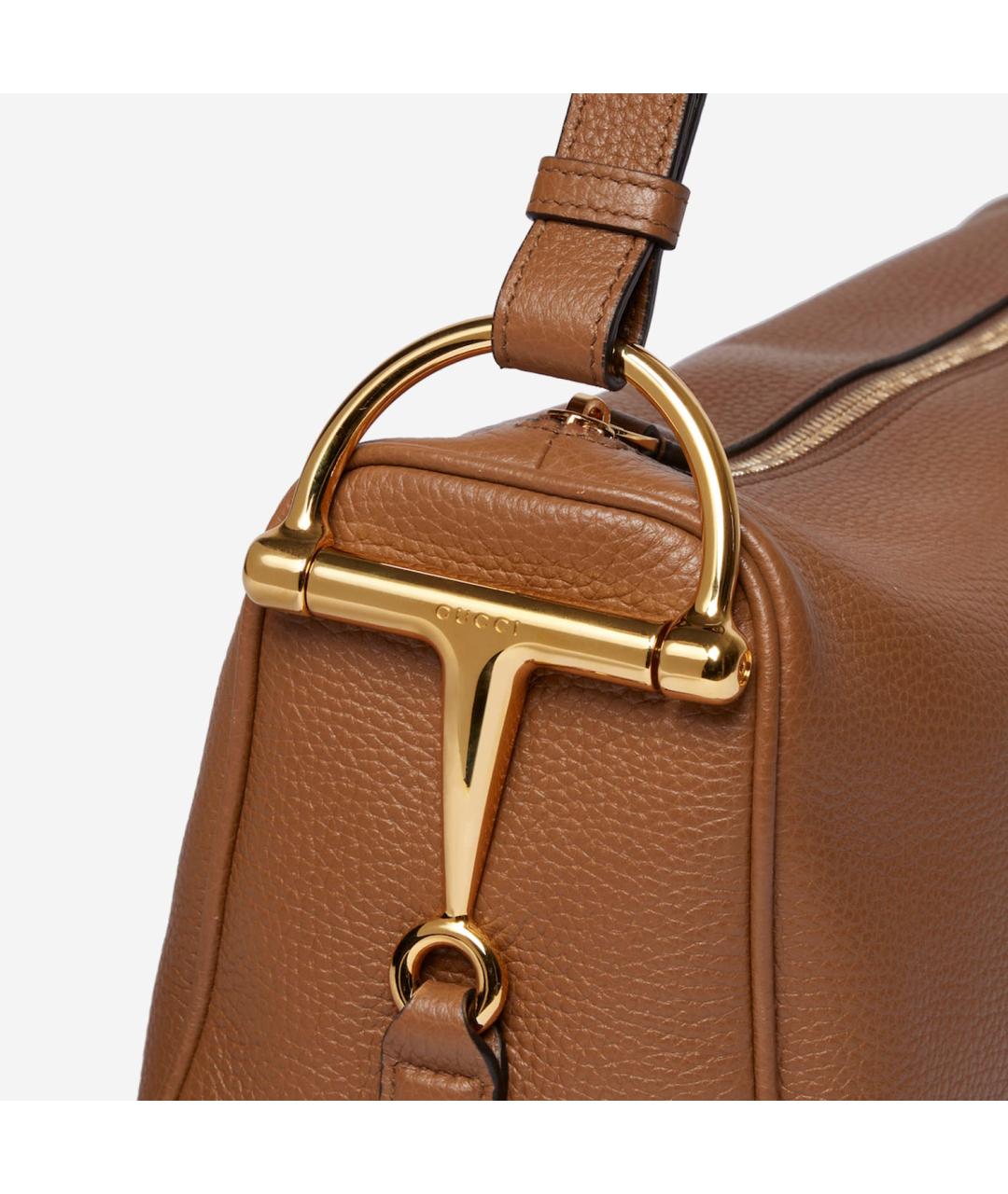 GUCCI Коричневая кожаная сумка тоут, фото 4