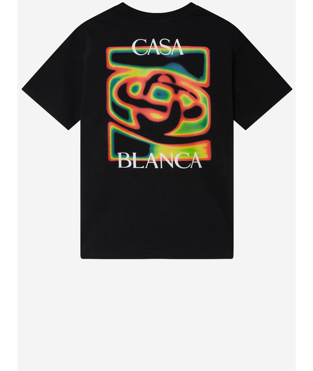 CASABLANCA Черная хлопковая футболка, фото 2