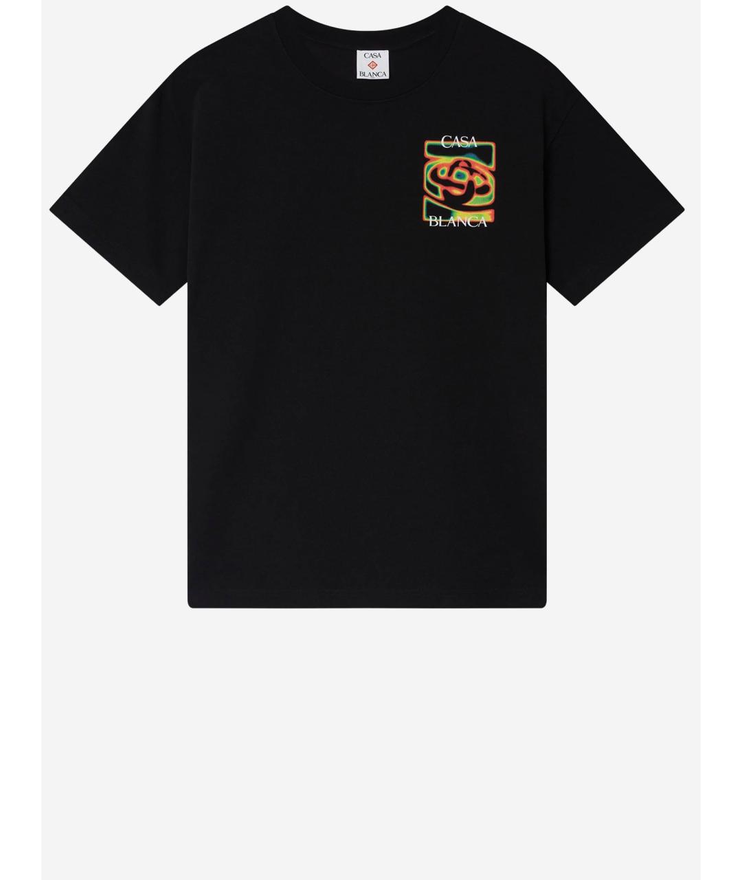 CASABLANCA Черная хлопковая футболка, фото 4