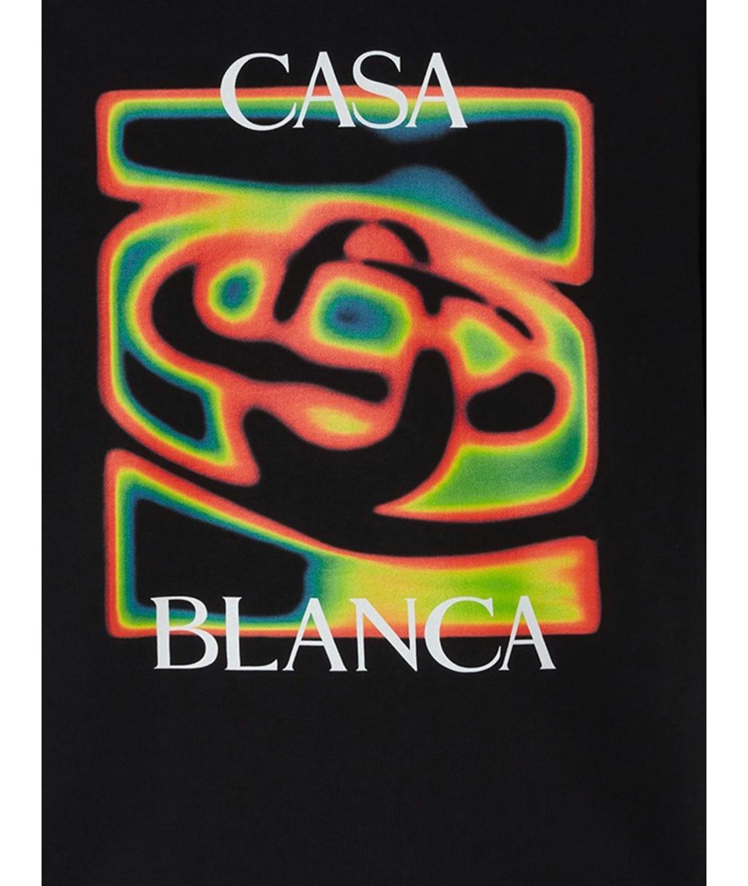 CASABLANCA Черная хлопковая футболка, фото 3