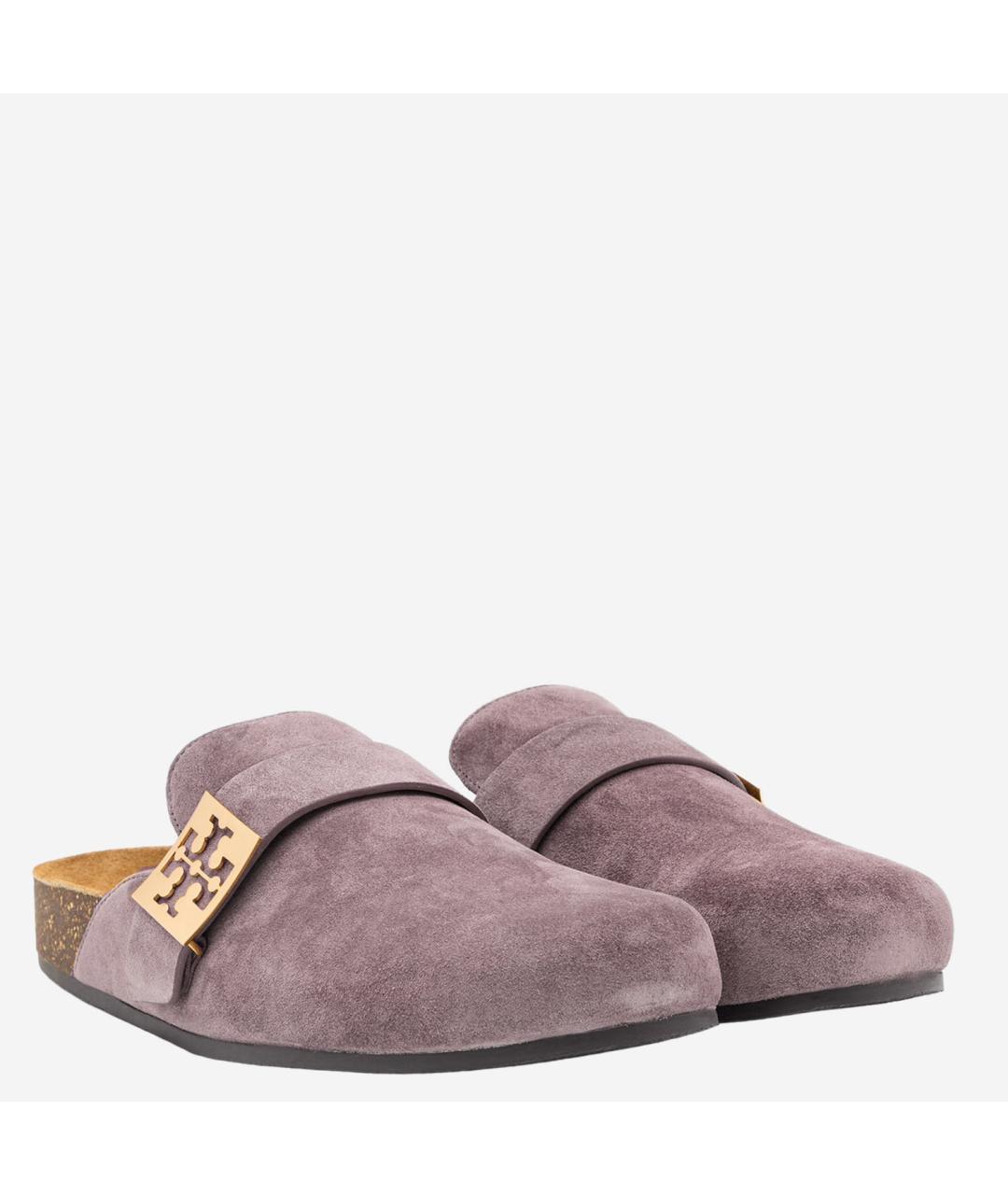 TORY BURCH Розовые кожаные сабо, фото 2