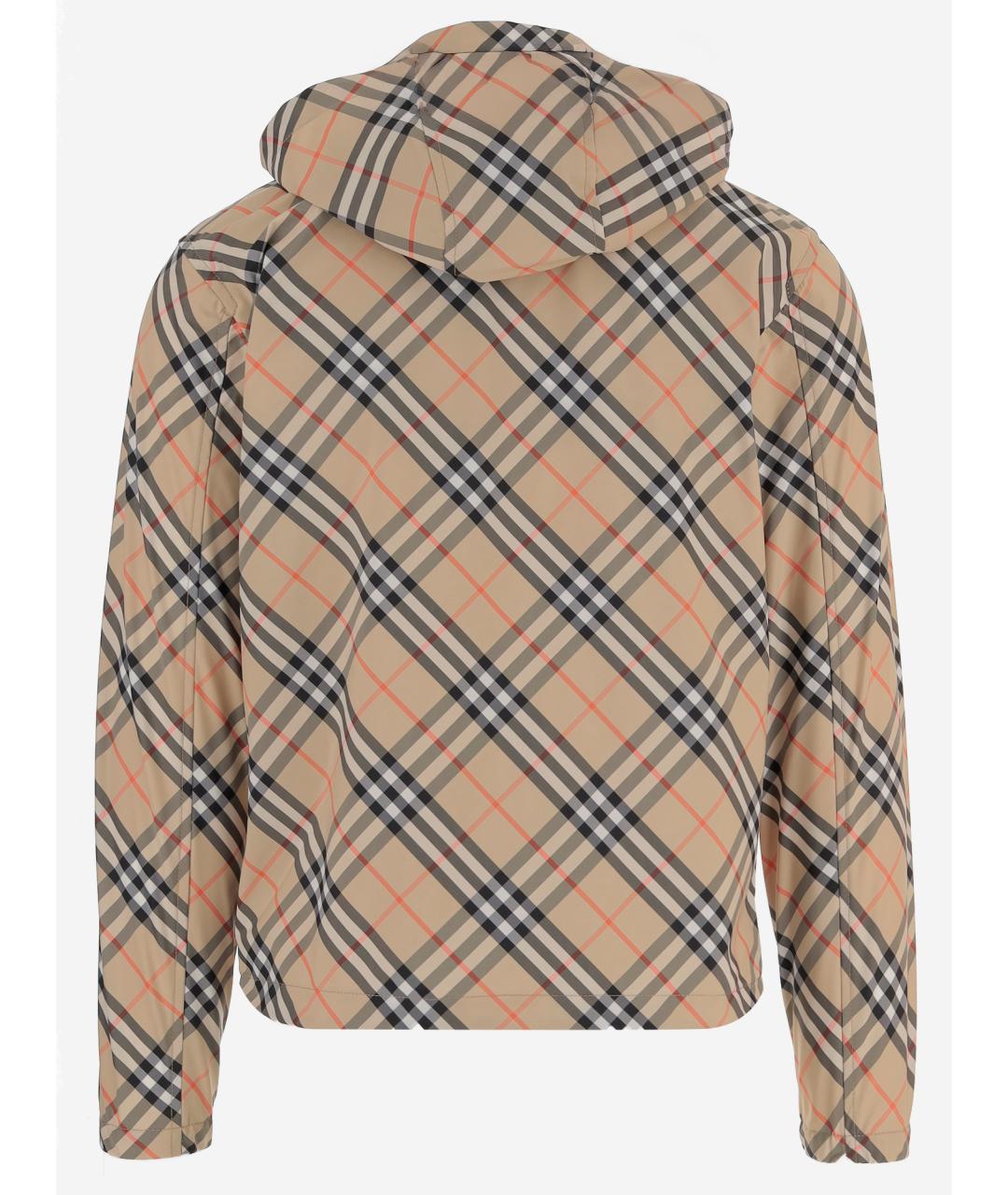 BURBERRY Бежевая полиэстеровая куртка, фото 2