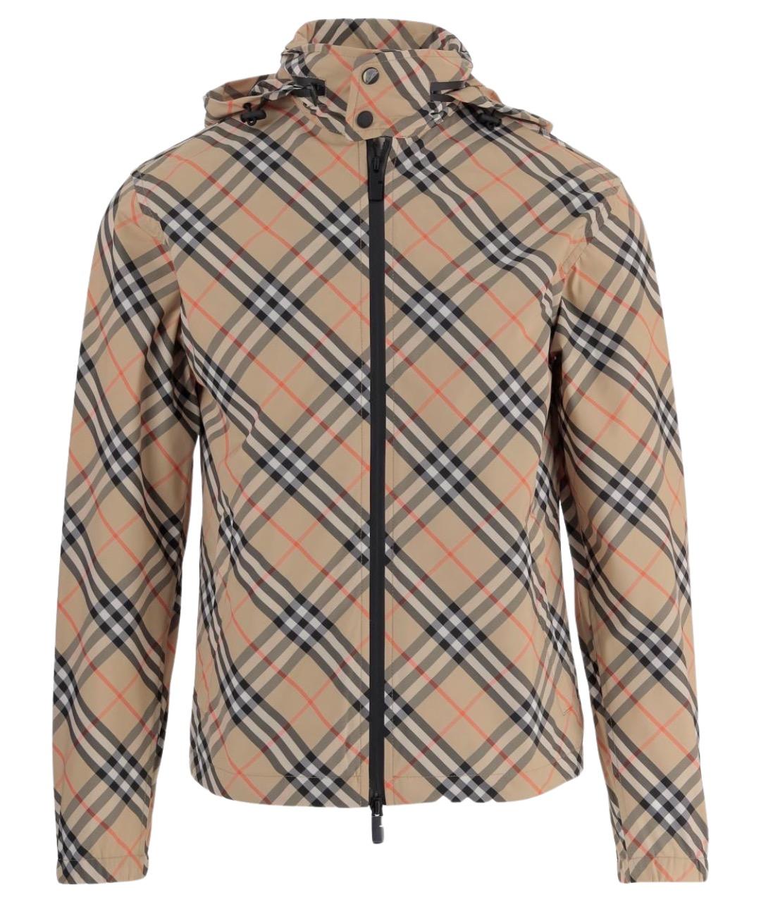 BURBERRY Бежевая полиэстеровая куртка, фото 1