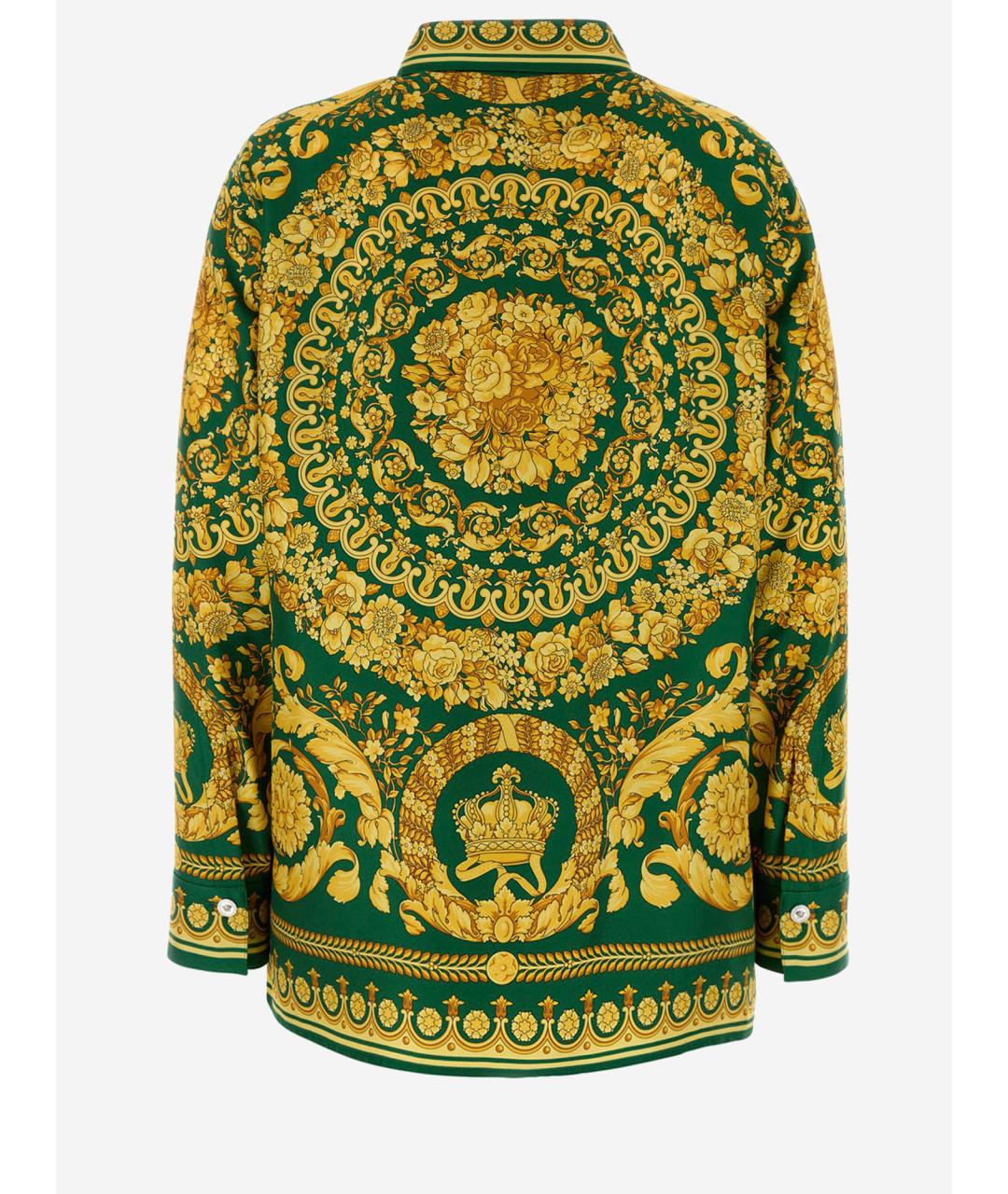VERSACE Зеленая шелковая рубашка, фото 2
