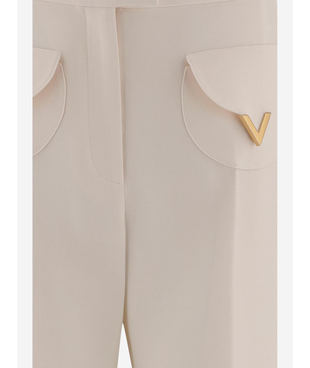 VALENTINO Бежевые шерстяные брюки широкие, фото 3