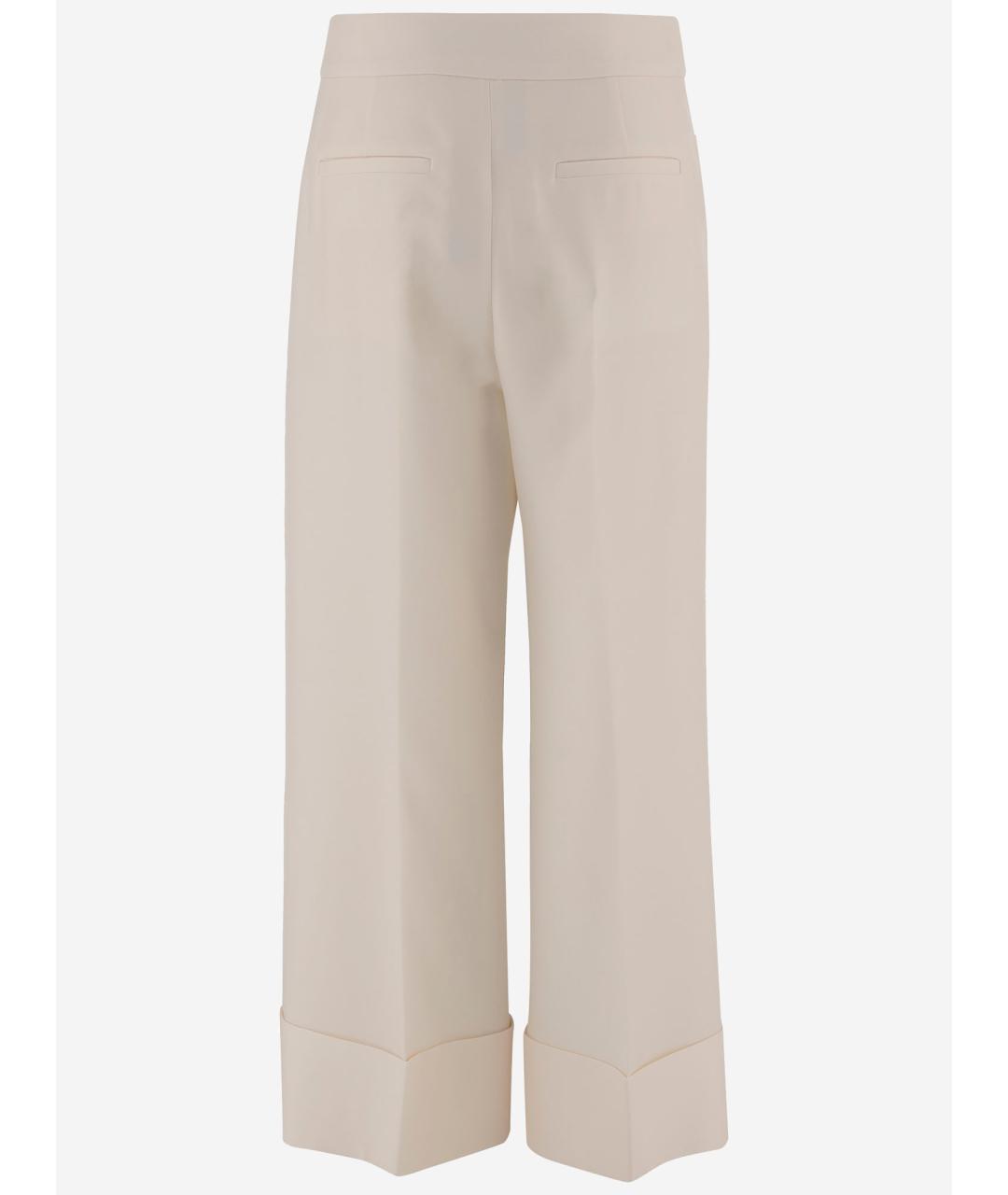 VALENTINO Бежевые шерстяные брюки широкие, фото 2