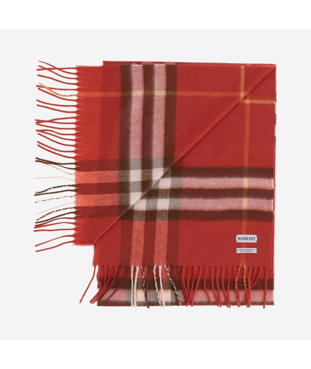 BURBERRY Красный кашемировый шарф, фото 3