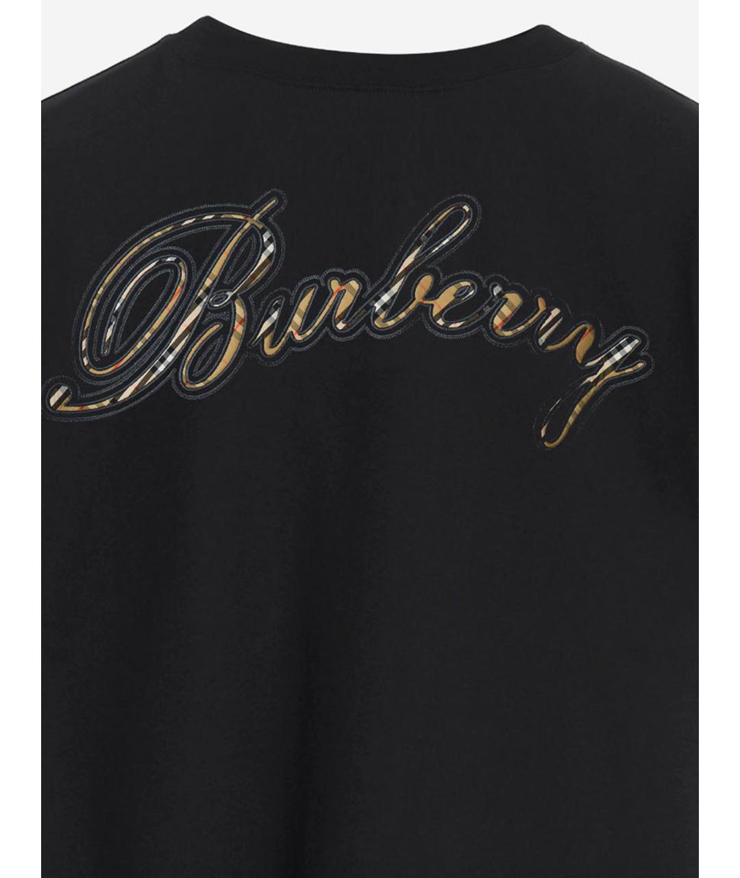 BURBERRY Черная хлопковая футболка, фото 3