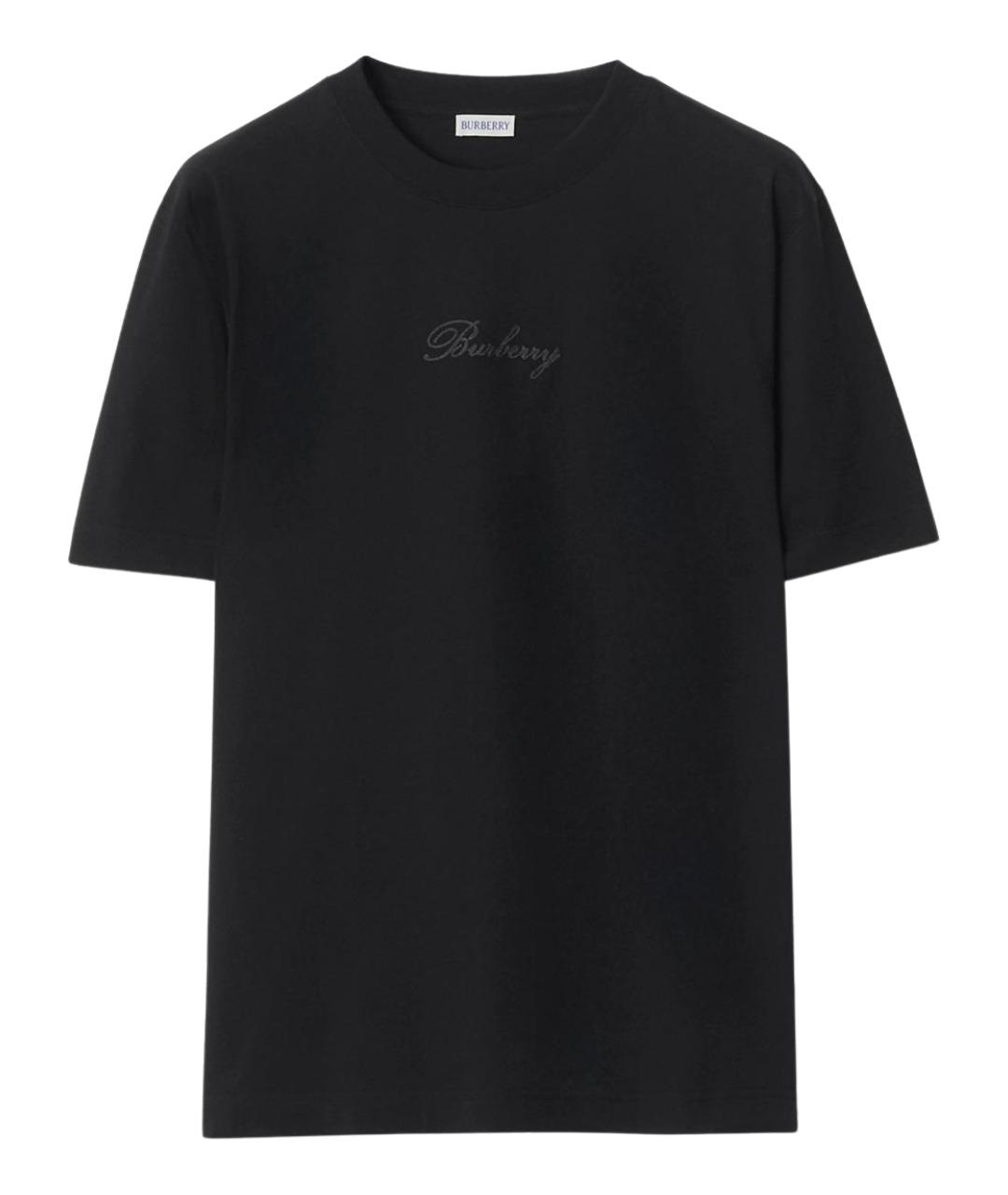 BURBERRY Черная хлопковая футболка, фото 1