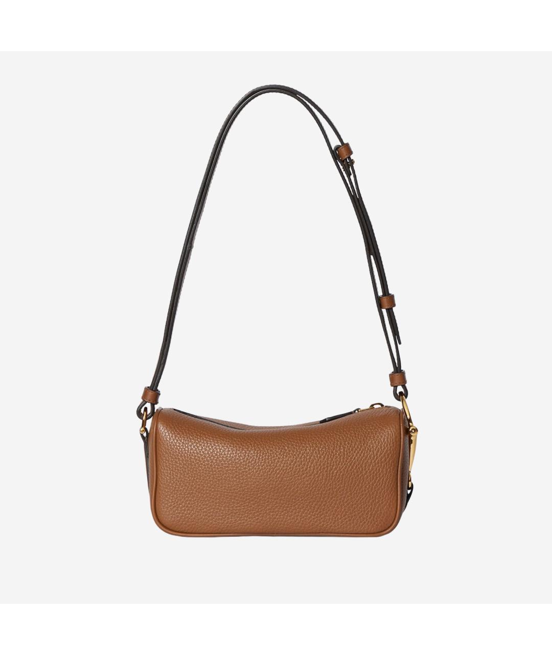 GUCCI Коричневая кожаная сумка через плечо, фото 4