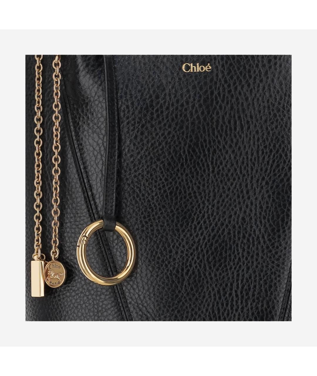 CHLOE Черная кожаная сумка тоут, фото 4