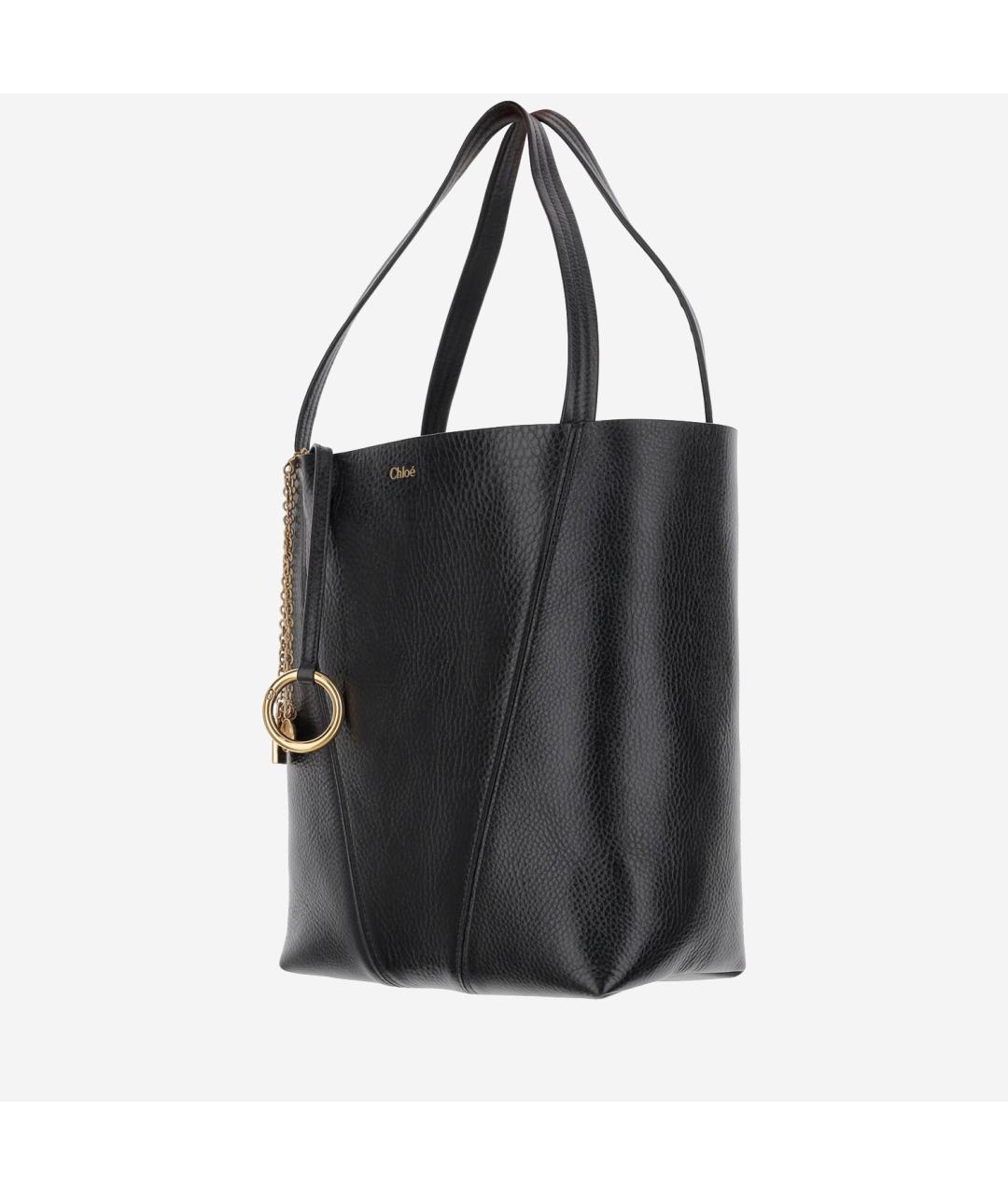 CHLOE Черная кожаная сумка тоут, фото 2