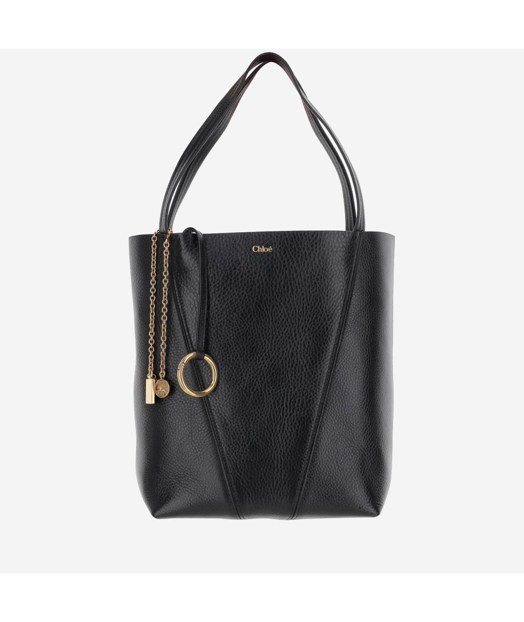 CHLOE Черная кожаная сумка тоут, фото 1