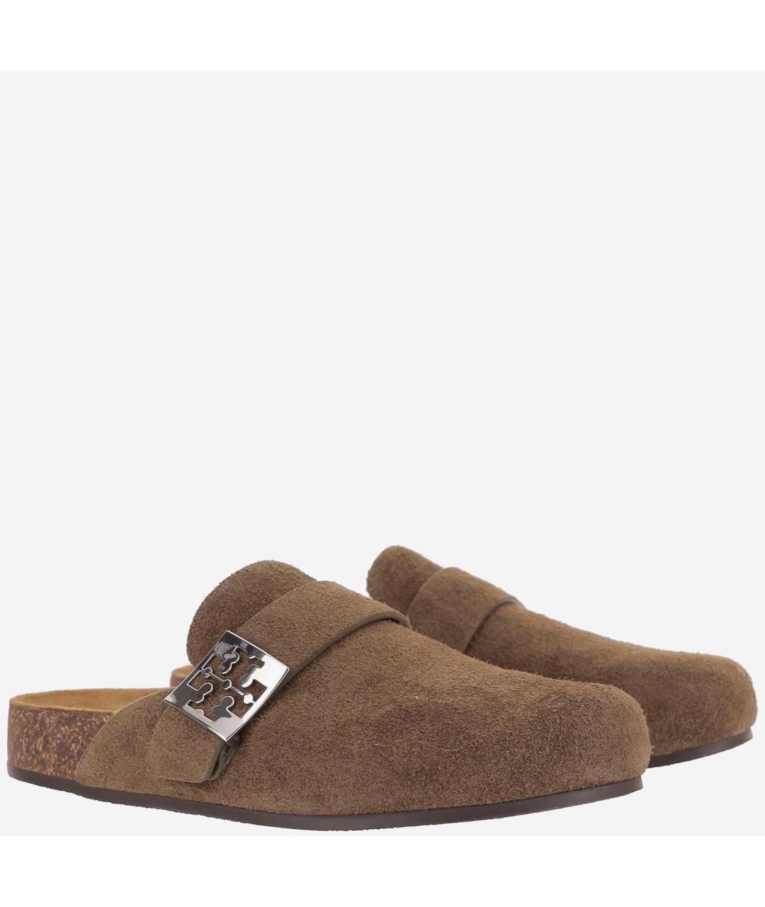 TORY BURCH Коричневые кожаные сабо, фото 3