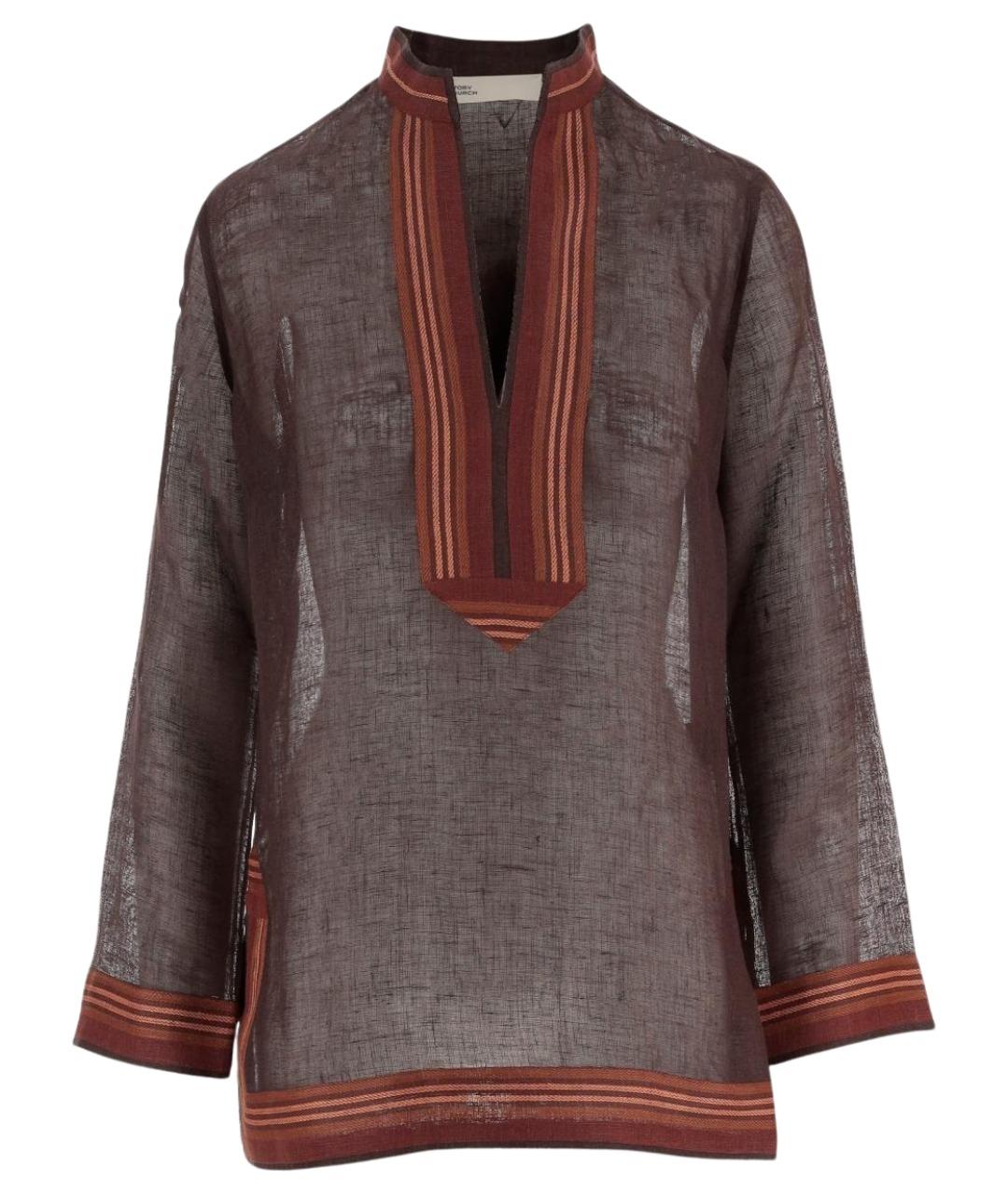 TORY BURCH Коричневая льняная блузы, фото 1