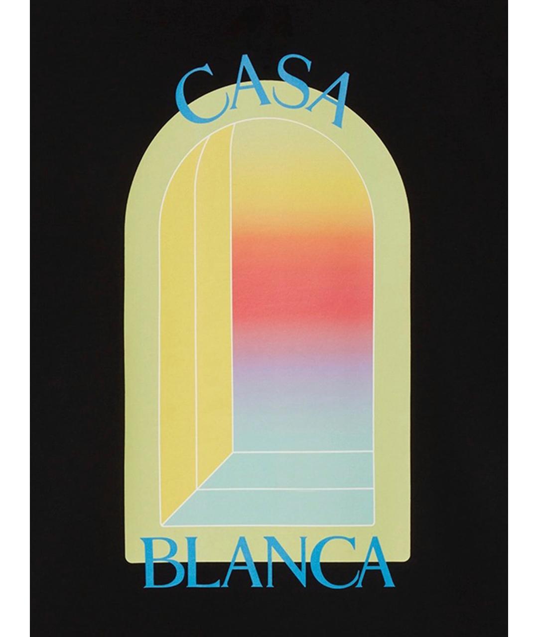 CASABLANCA Черная хлопковая футболка, фото 3