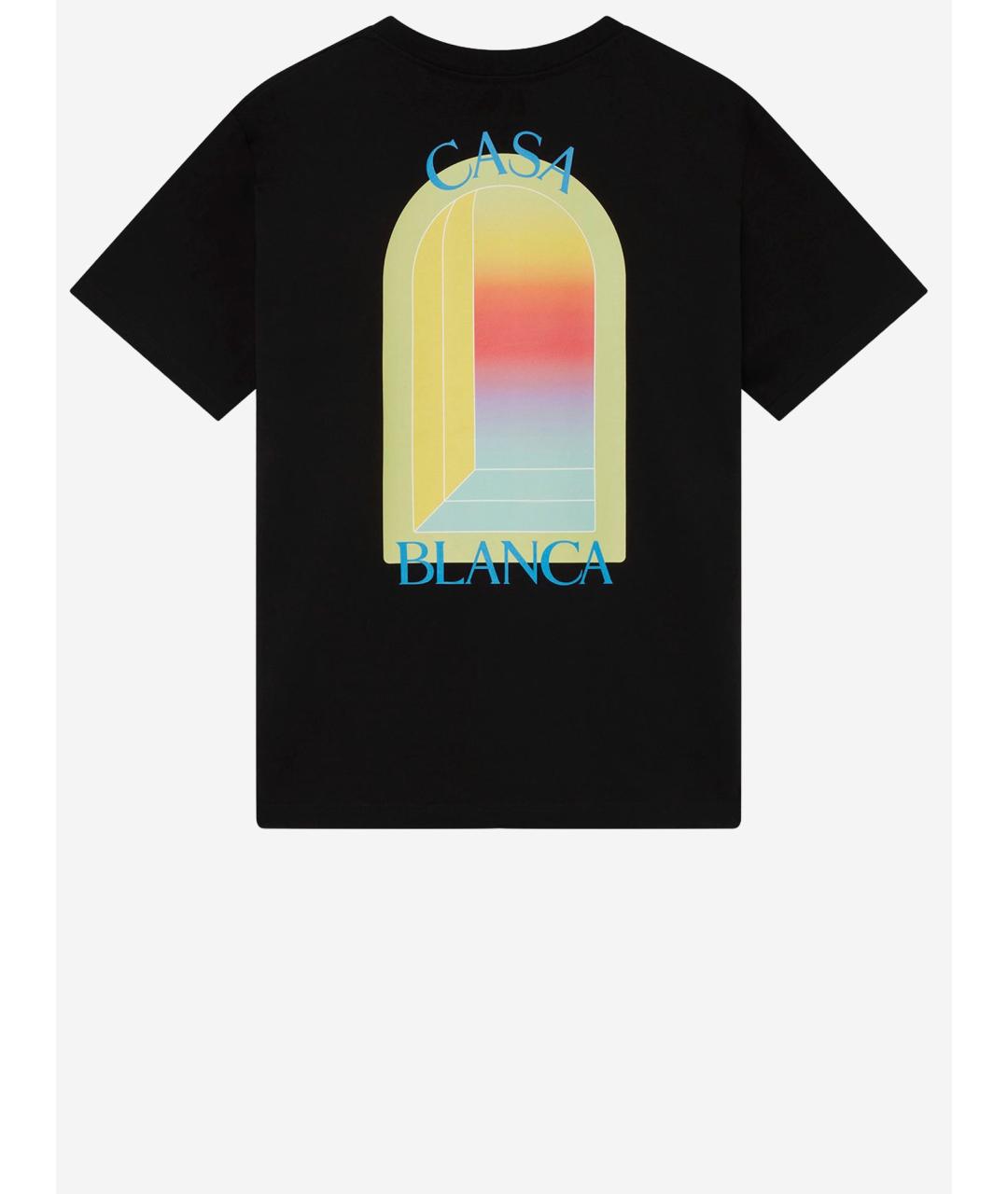 CASABLANCA Черная хлопковая футболка, фото 2