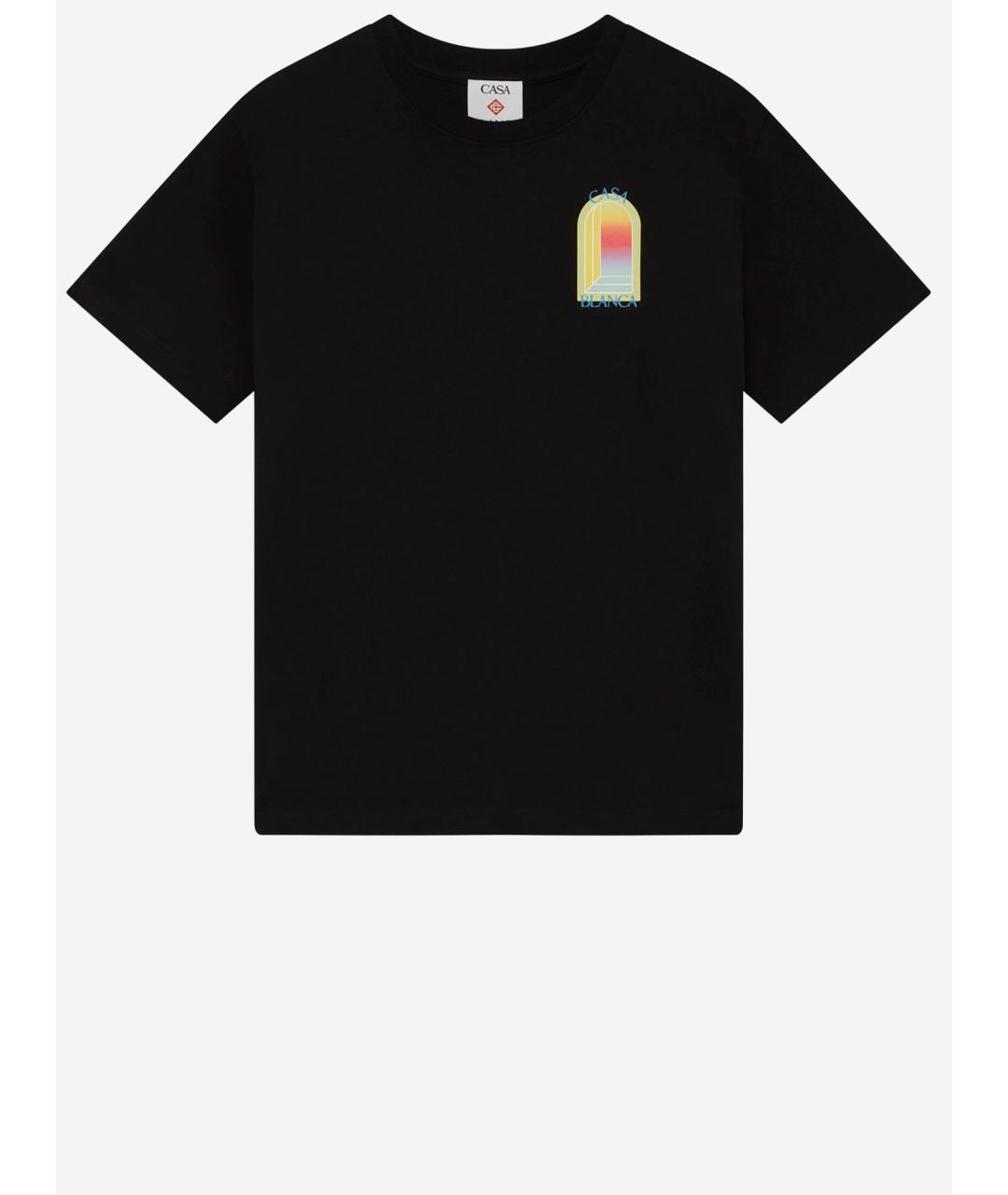 CASABLANCA Черная хлопковая футболка, фото 4