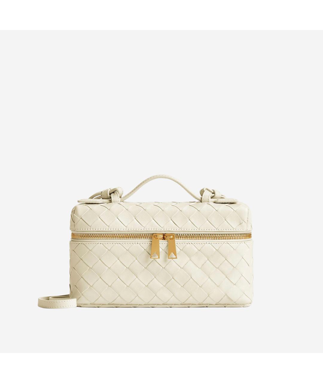 BOTTEGA VENETA Белая кожаная сумка через плечо, фото 5