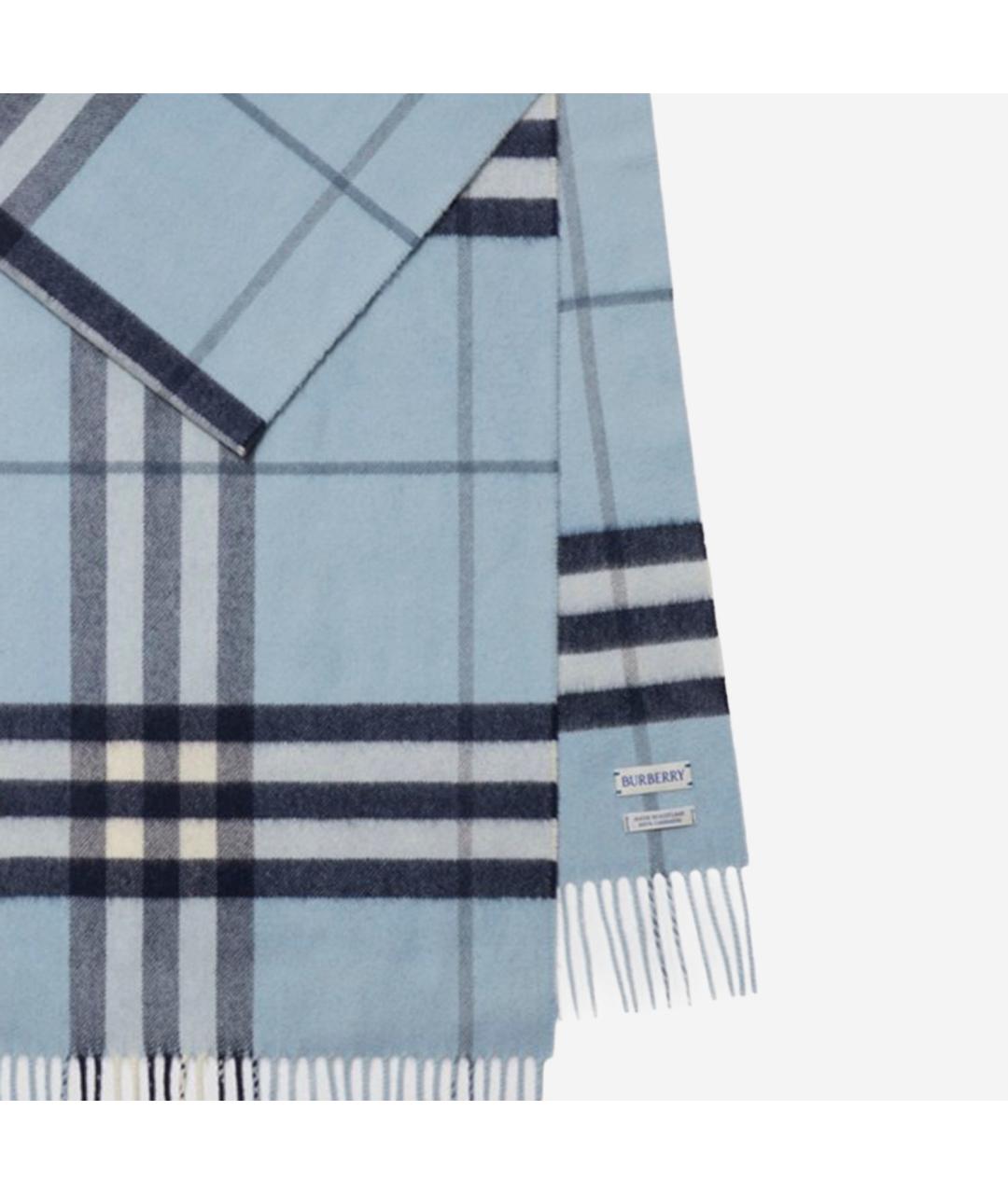 BURBERRY Голубой кашемировый шарф, фото 3